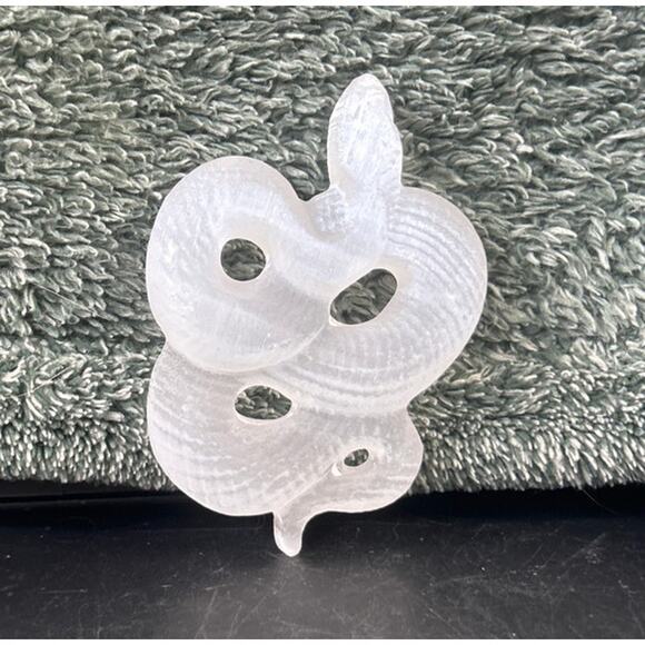 Selenite Mini Snake Carved Figurine Small 3 Inch Natural Quartz Crystal - Picture 8 of 11